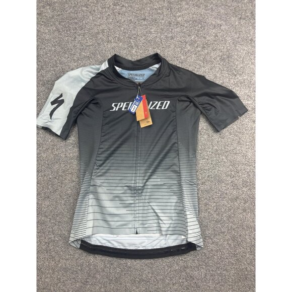 Specialized SL Jersey Shirt Womens Medium Black Gray Chart Team Cycling Bike New - Picture 1 of 6